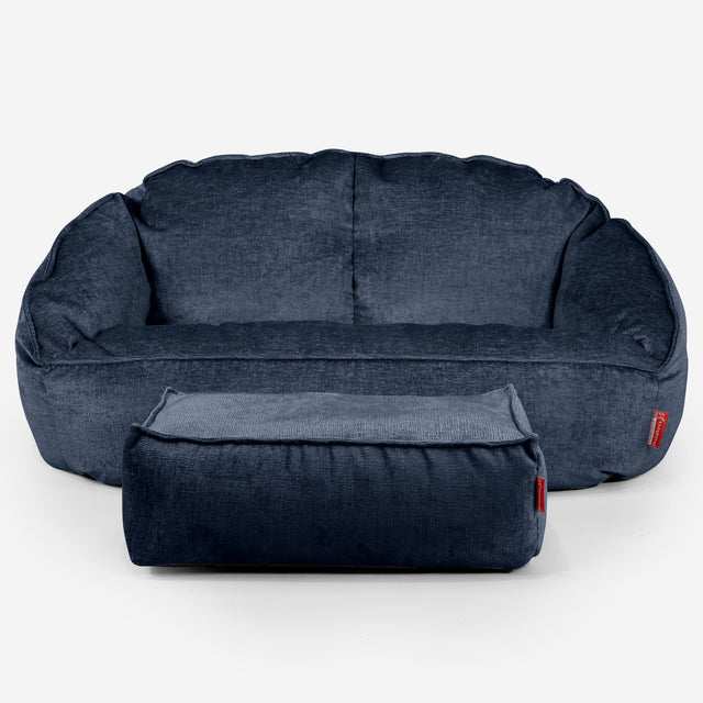 Bubble Sitzsack Sofa - Chenille Marineblau 02