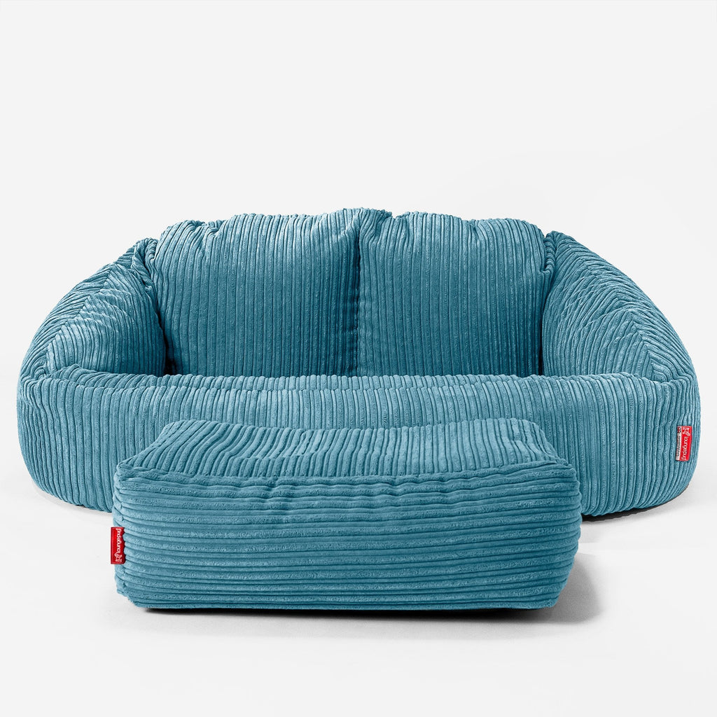 Bubble Sitzsack Sofa - Cord Türkis 02