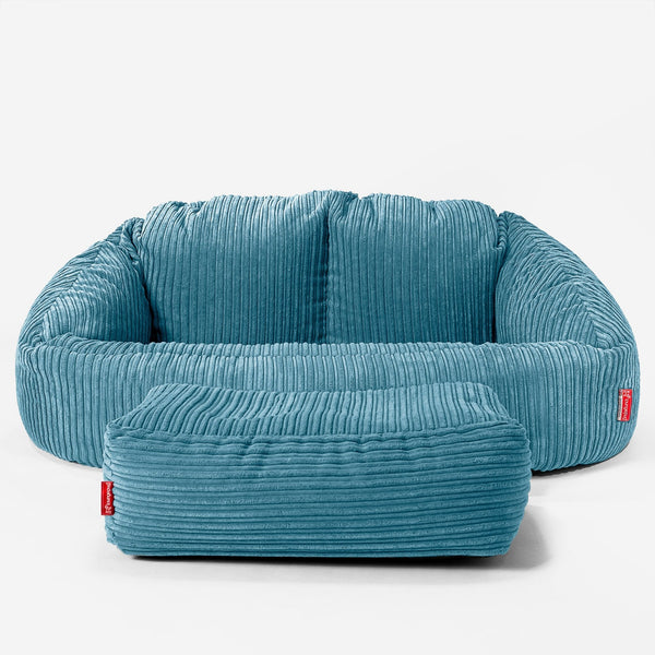 Bubble Sitzsack Sofa - Cord Türkis 01