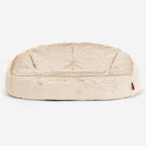 Bubble Sitzsack Sofa - Kaninchen Kunstfell Weiß