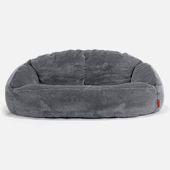 Bubble Sitzsack Sofa - Teddy Kunstfell Dunkelgrau 01