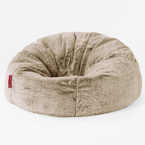 CloudSac 200 XXL Memory-Schaum Kinder Sitzsack 2-12 jahren - Kaninchen Kunstfell Goldbraun 01