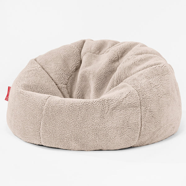 CloudSac 200 XXL Memory-Schaum Kinder Sitzsack 2-12 jahren - Teddy Kunstfell Nerzfarben 01