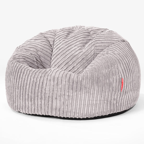 CloudSac 200 XXL Memory-Schaum Kinder Sitzsack 2-12 jahren - Cord Silber 01