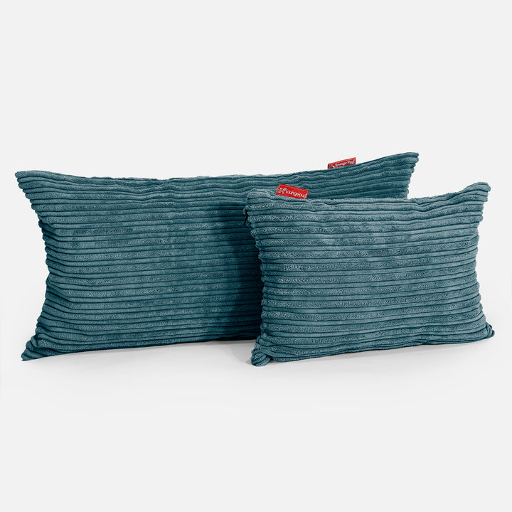 CloudSac 50 Riesen Memory-Schaum Kissen 40 x 80cm - Cord Blaugrün 03