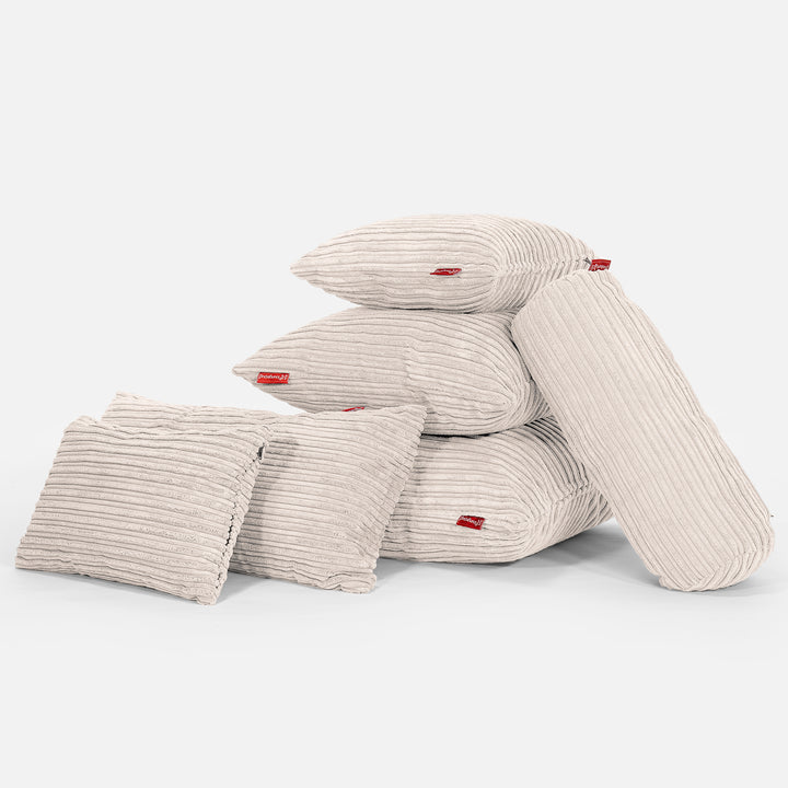 CloudSac 50 Riesen Memory-Schaum Kissen 40 x 80cm - Cord Elfenbein 04