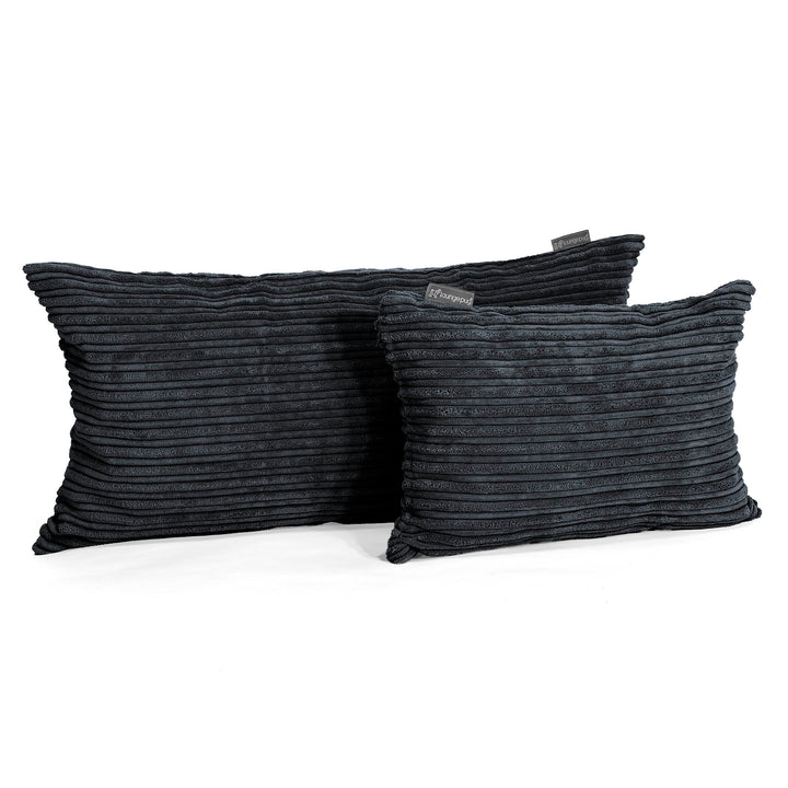 Lounge Pug, Riesen Kissen 40 x 70cm, Cord Schwarz– Big Bertha Original DE