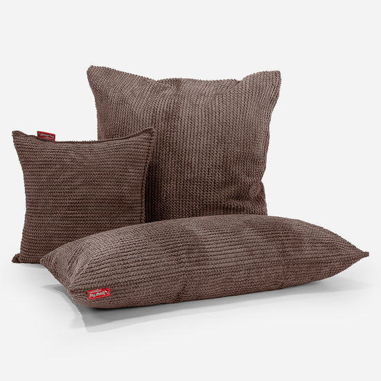 CloudSac 50 Riesen Memory-Schaum Kissen 40 x 80cm - Pom-Pom Schoko 03