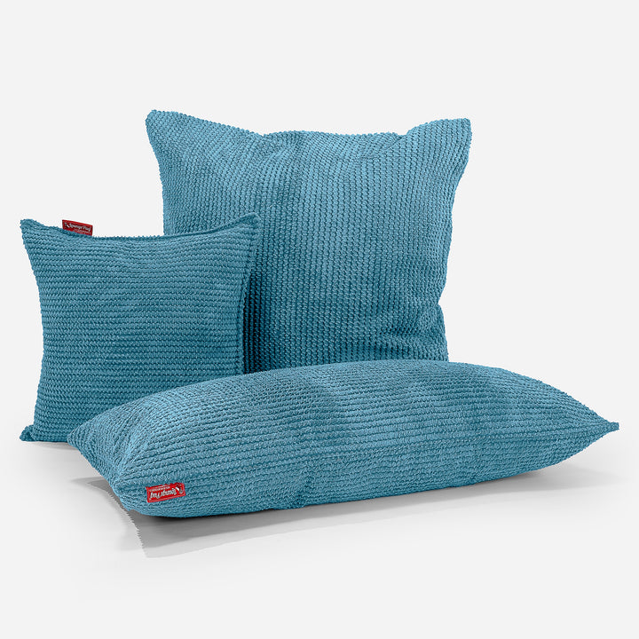 CloudSac 50 Riesen Memory-Schaum Kissen 40 x 80cm - Pom-Pom Türkis 03