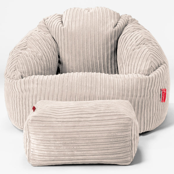 Bubble Sitzsack Sessel - Cord Elfenbein 01