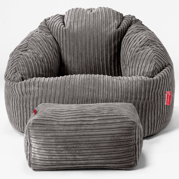 Bubble Sitzsack Sessel - Cord Schiefergrau 01