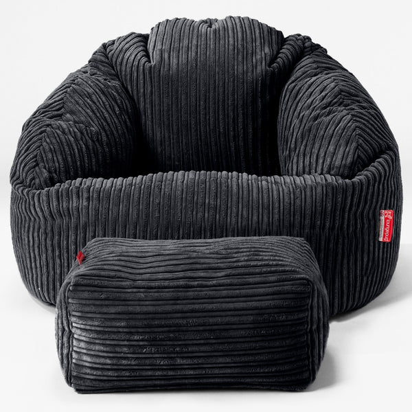 Bubble Sitzsack Sessel - Cord Schwarz 01