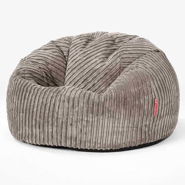 Klassischer Sitzsack Sessel - Cord Beigegrau 01