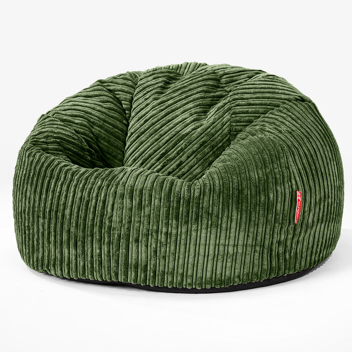 Klassischer Sitzsack Sessel - Cord Nadelwaldgrün 01