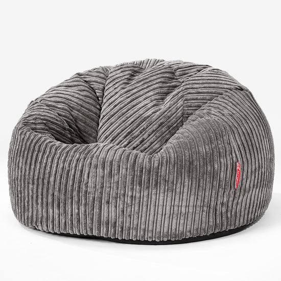 Klassischer Sitzsack Sessel - Cord Graphitgrau 01
