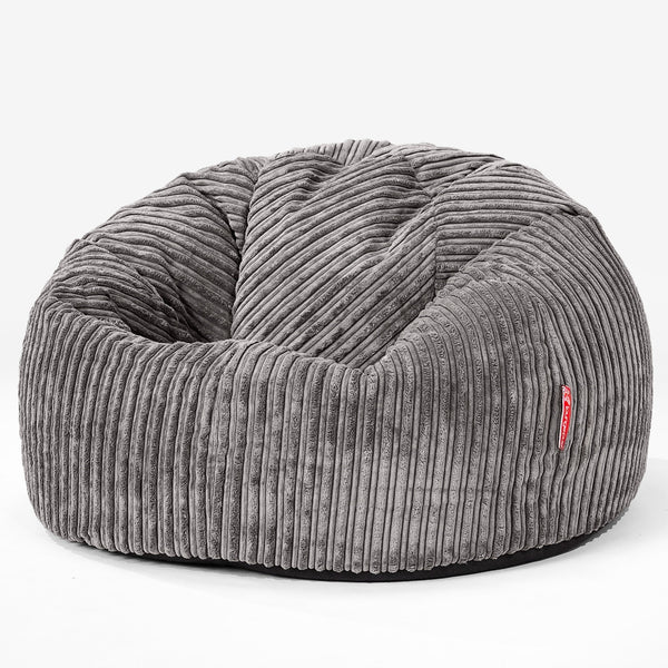Klassischer Sitzsack Sessel - Cord Schiefergrau 01