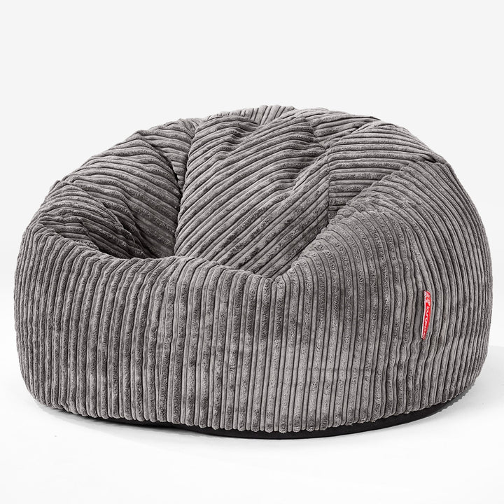 Klassischer Sitzsack Sessel - Cord Graphitgrau 01