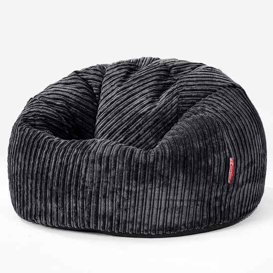 Klassischer Sitzsack Sessel - Cord Schwarz 01