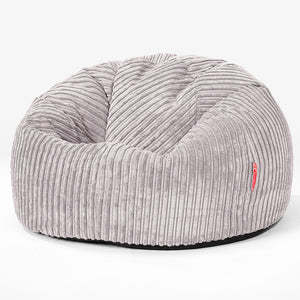 Klassischer Sitzsack Sessel - Cord Silbergrau