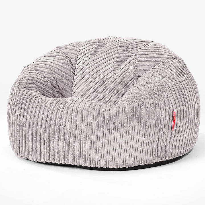 Klassischer Sitzsack Sessel - Cord Silbergrau 01