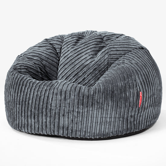 Klassischer Sitzsack Sessel - Cord Stahlgrau 01