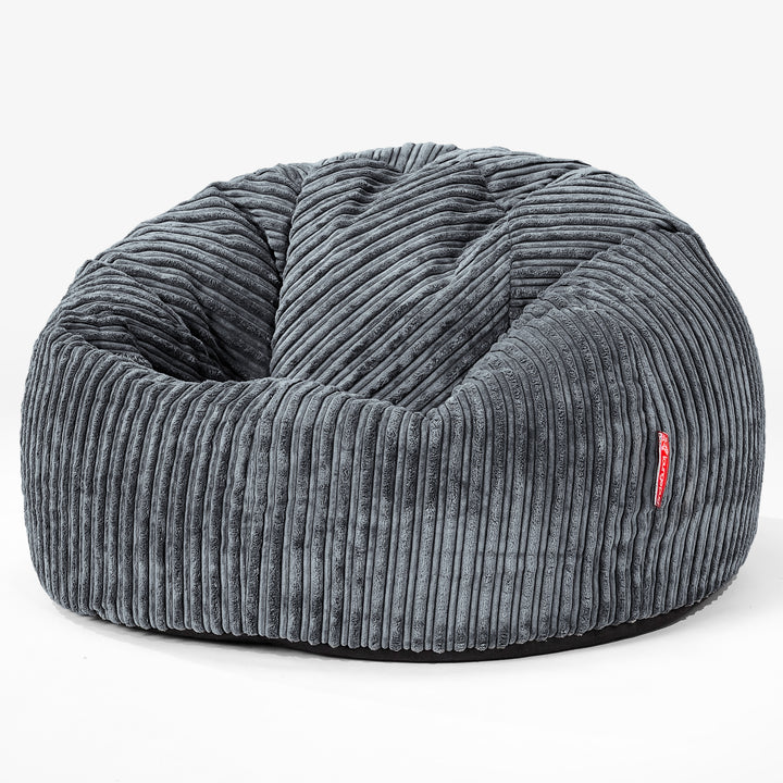Klassischer Sitzsack Sessel - Cord Stahlgrau 01