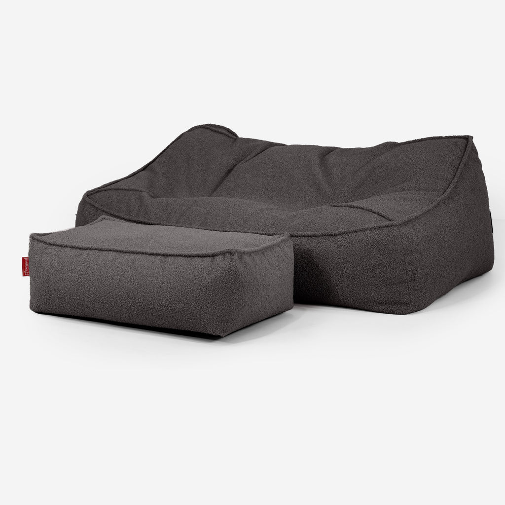 Das Slouchy Sitzsack Sofa - Bouclé Graphitgrau_02
