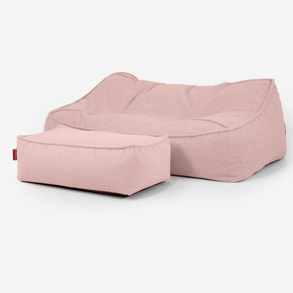 Das Slouchy Sitzsack Sofa - Bouclé Pink_02