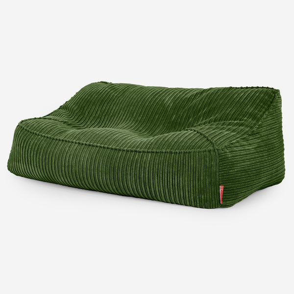 Das Slouchy Sitzsack Sofa - Cord Nadelwaldgrün 03