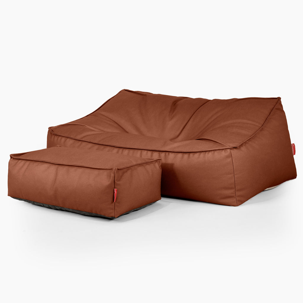 Das Slouchy Sitzsack Sofa - Veganes Leder Kastanienbraun 02