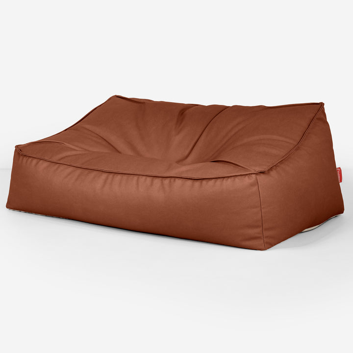Das Slouchy Sitzsack Sofa - Veganes Leder Kastanienbraun 03