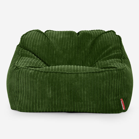 Der Slouchy Sitzsack Sessel - Cord Nadelwaldgrün 01