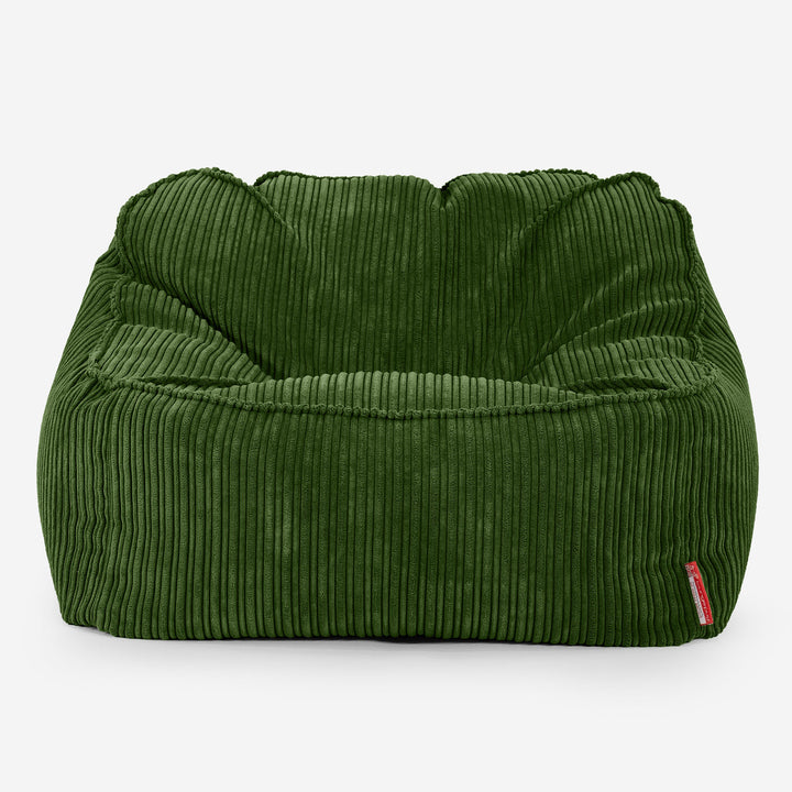 Der Slouchy Sitzsack Sessel - Cord Nadelwaldgrün 01