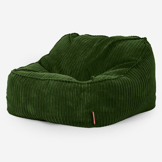 Der Slouchy Sitzsack Sessel - Cord Nadelwaldgrün 03