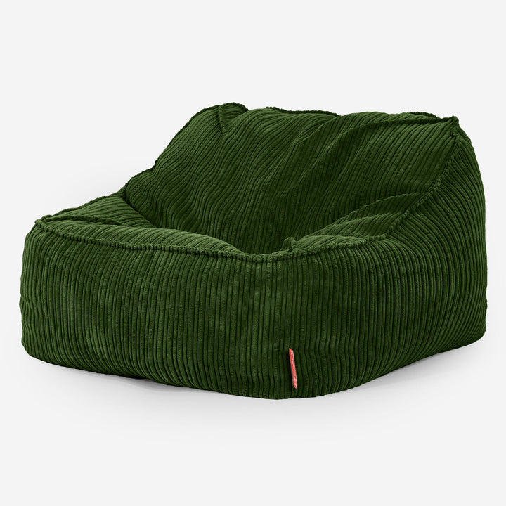 Der Slouchy Sitzsack Sessel - Cord Nadelwaldgrün 03