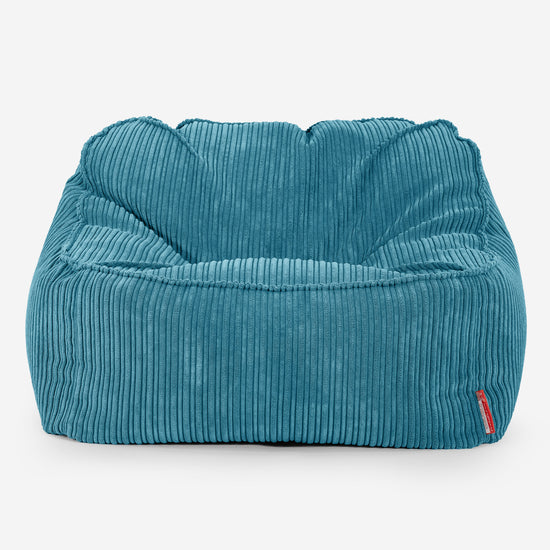 Der Slouchy Sitzsack Sessel - Cord Türkis 01
