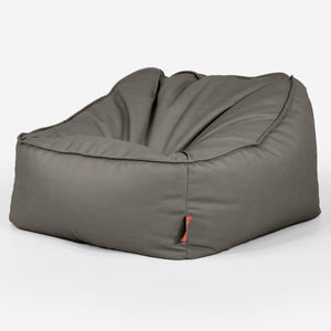Der Slouchy Sitzsack Sessel - Veganes Leder Grau