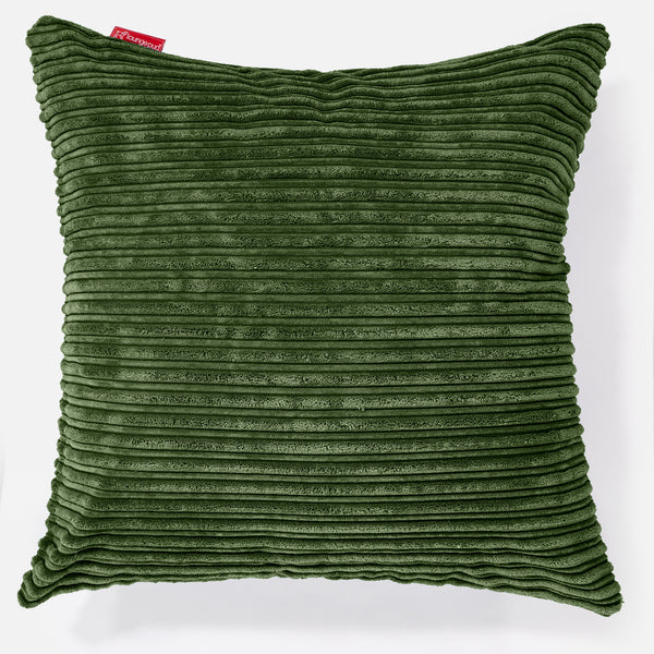 Extra Große Dekokissen / Sofa Kissenbezug 70 x 70cm - Cord Nadelwaldgrün 01