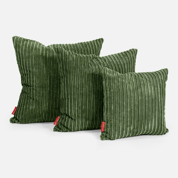 Extra Große Dekokissen / Sofa Kissenbezug 70 x 70cm - Cord Nadelwaldgrün 02