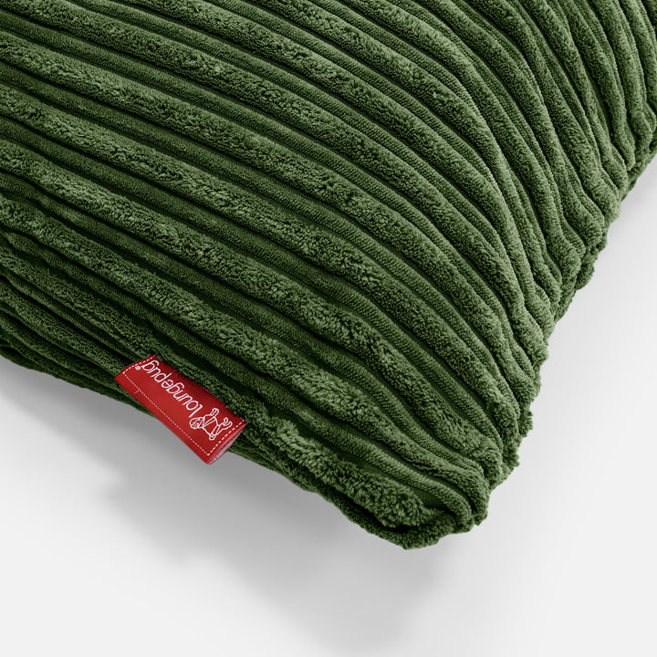 Extra Große Dekokissen / Sofa Kissenbezug 70 x 70cm - Cord Nadelwaldgrün 03