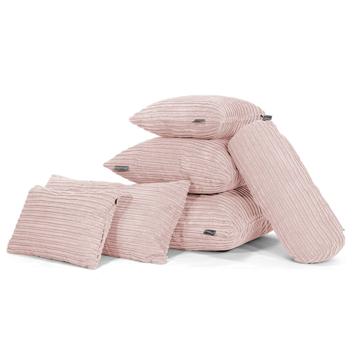 Lounge Pug Extra Große Kissen 70 x 70cm Cord Rosa Zierkissen Sofakissen Dekokissen– Big Bertha Original DE