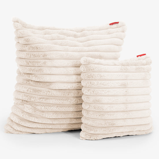 Extra Große Dekokissen / Sofa Kissenbezug 70 x 70cm - Ultra Plüsch Cord Creme 02