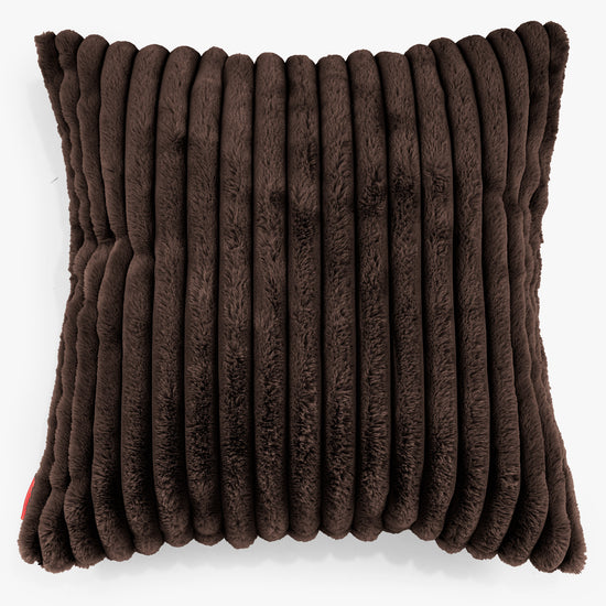 Extra Große Dekokissen / Sofa Kissenbezug 70 x 70cm - Ultra Plüsch Cord Nussbraun 01
