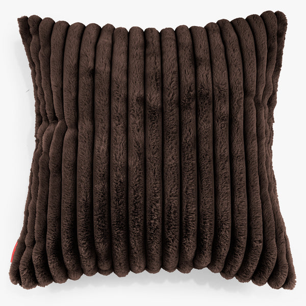 Extra Große Dekokissen / Sofa Kissenbezug 70 x 70cm - Ultra Plüsch Cord Nussbraun 01