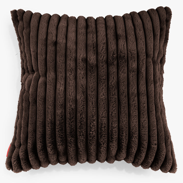 Extra Große Dekokissen / Sofa Kissenbezug 70 x 70cm - Ultra Plüsch Cord Nussbraun 01