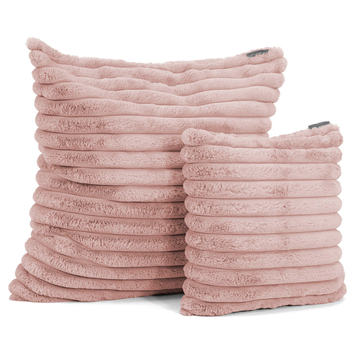 Lounge Pug Extra Große Kissen 70 x 70cm Ultra Plüsch Cord Pastellrosa Zierkissen Sofakissen Dekokissen– Big Bertha Original DE