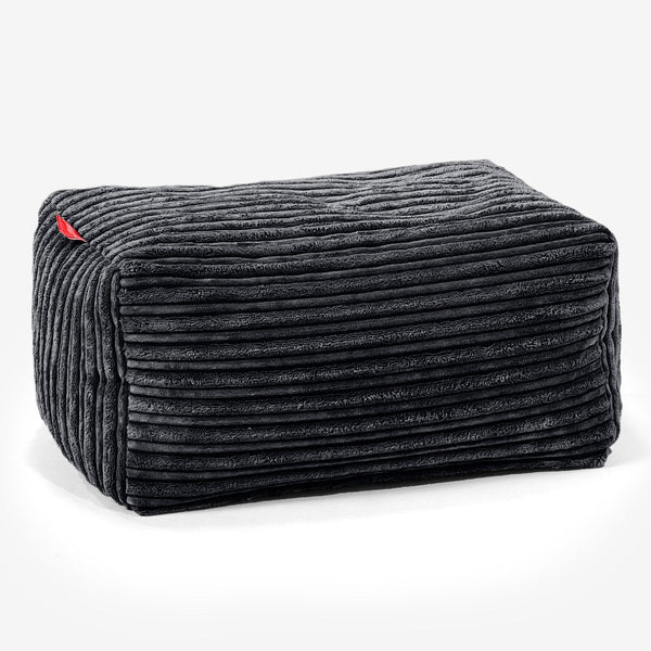 Fußhocker Pouf - Cord Schwarz 01