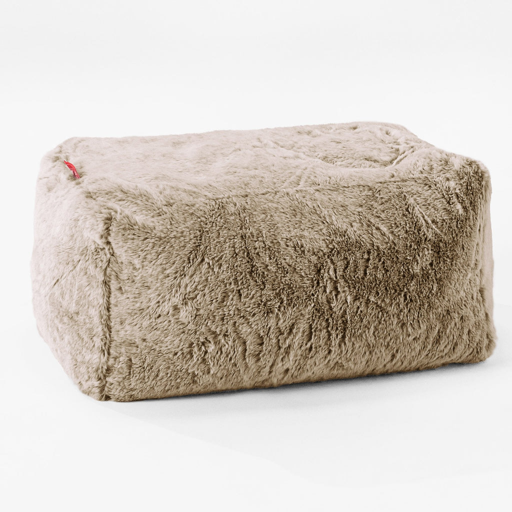 Fußhocker Pouf - Kaninchen Kunstfell Goldbraun 01