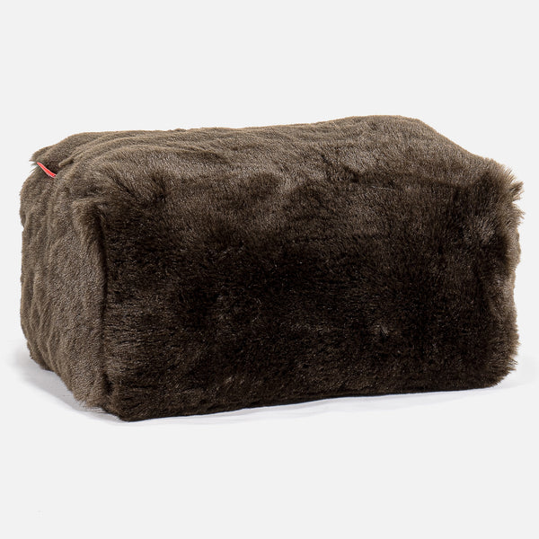 Fußhocker Pouf - Kunstfell Braun 01