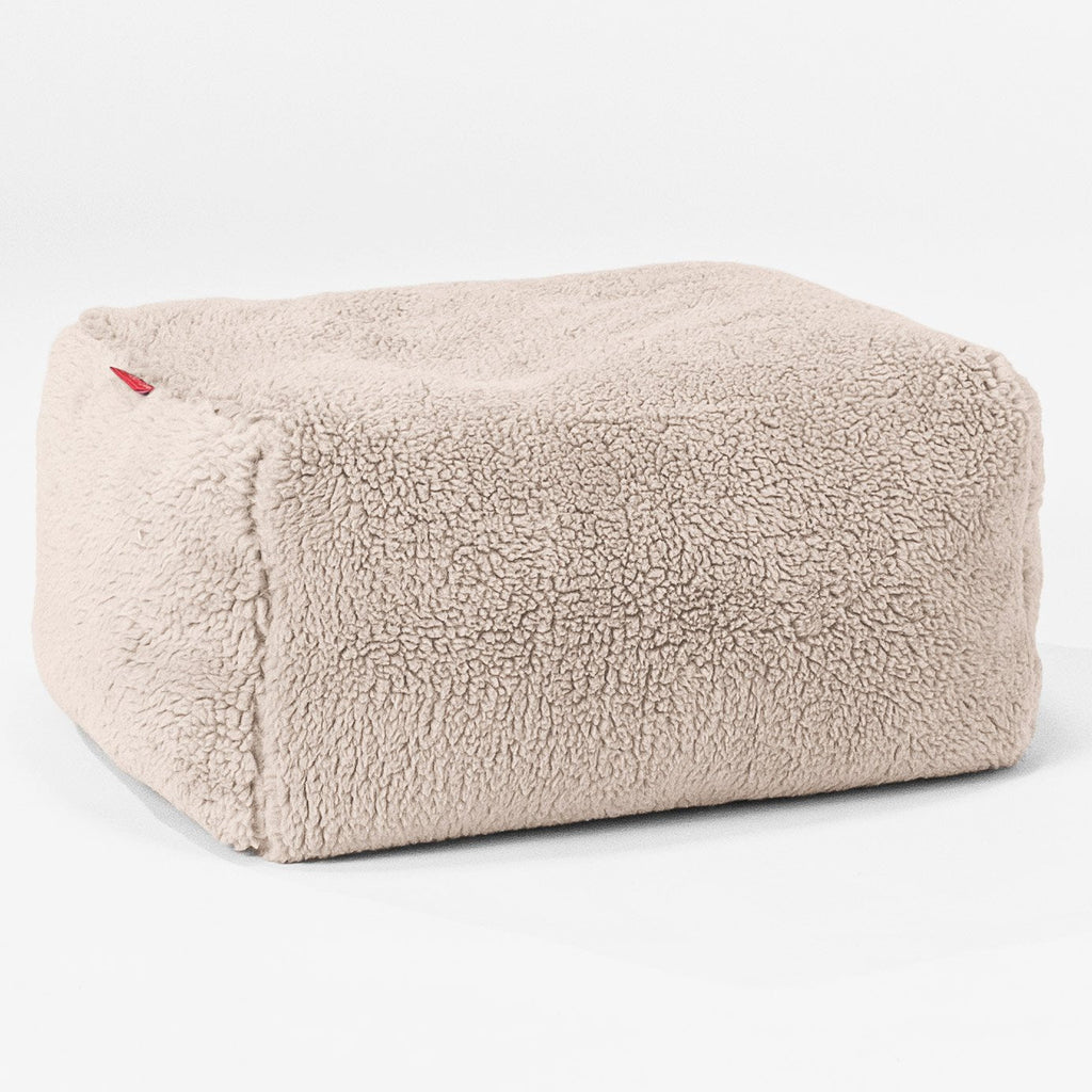 Fußhocker Pouf - Teddy Kunstfell Nerzfarben 01